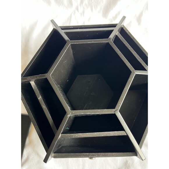 Spinning black tool organizer, makeup Arts crafts, Lazy Susan, pull out drawers - Picture 4 of 5